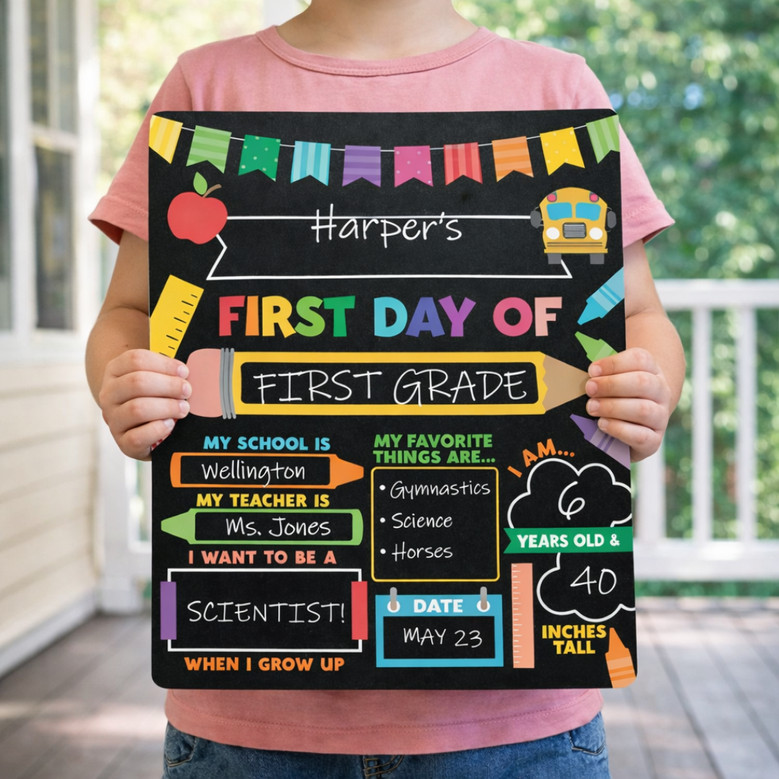 Little Steps, Big Dreams - First Day School Board Sign Prop
