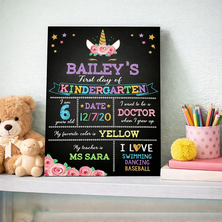 Magical Memories - Unicorn First & Last Day School Board Sign