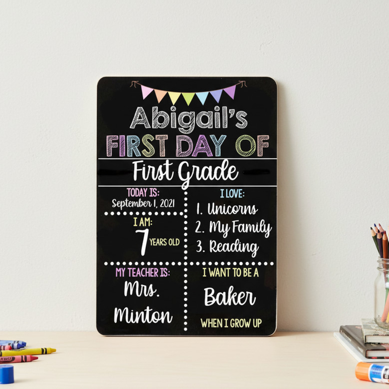Pastel Memories - Reusable Classic School Board Sign Pastel Memories - Reusable Classic School Board Sign