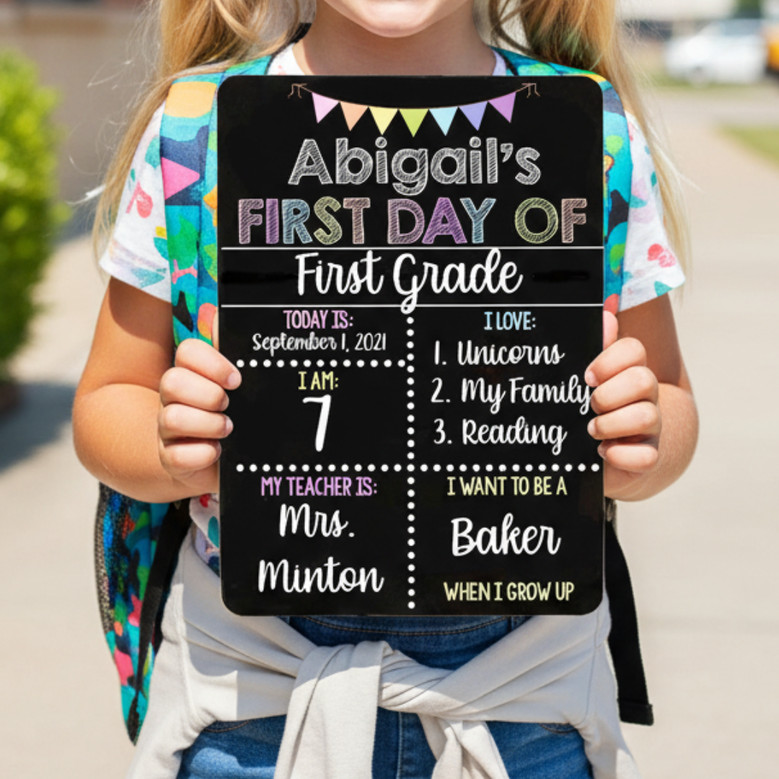 Pastel Memories - Reusable Classic School Board Sign Pastel Memories - Reusable Classic School Board Sign