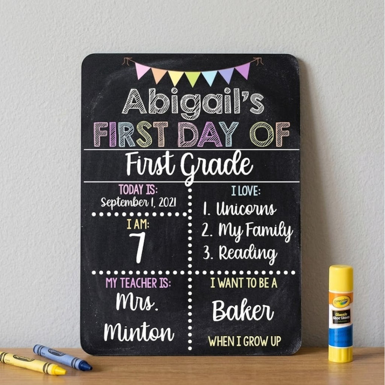 Pastel Memories - Reusable Classic School Board Sign Pastel Memories - Reusable Classic School Board Sign
