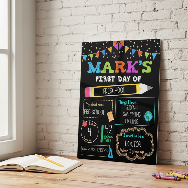 Preserve Growing Memories - Custom Name School Board Sign Photo Prop