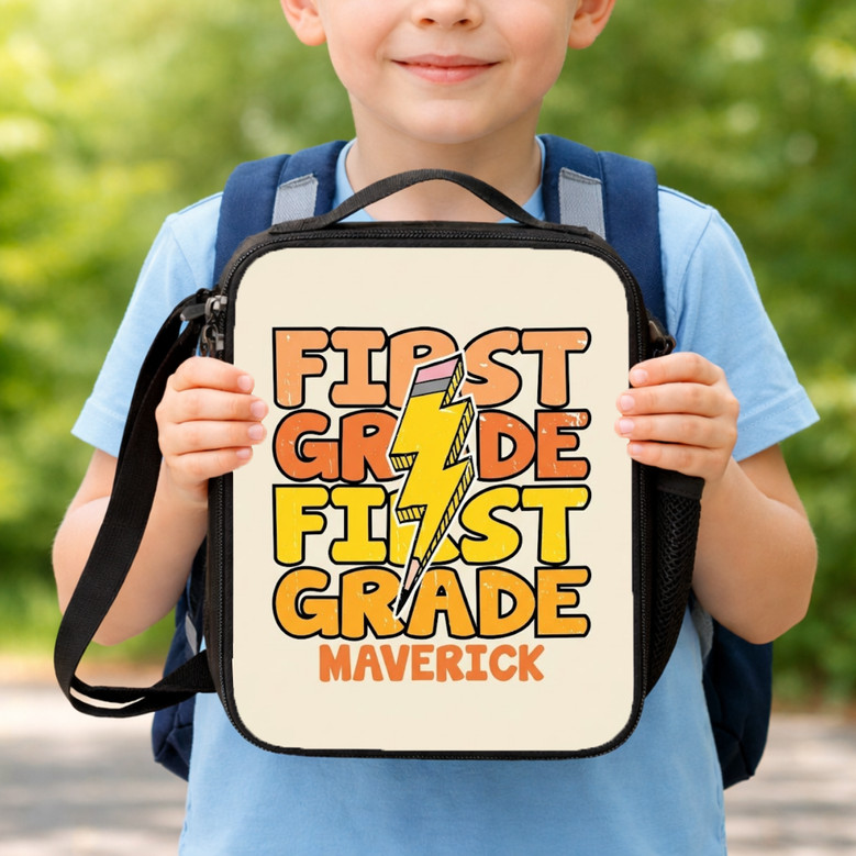 Rock N Roll 1st Grade Back To School Custom Lunch Bag For Kids Rock N Roll 1st Grade Back To School Custom Lunch Bag For Kids