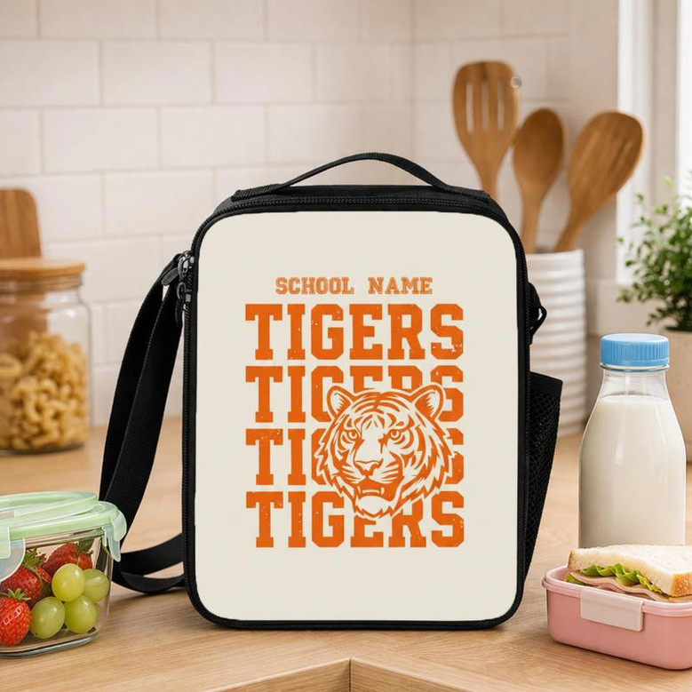 Custom Middle School Mascot Lunch Bag - School Spirit Style Lunch Box Bag
