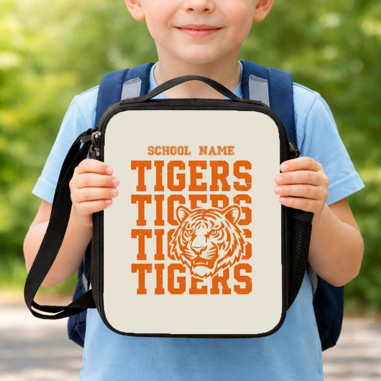 Custom Middle School Mascot Lunch Bag - School Spirit Style Lunch Box Bag