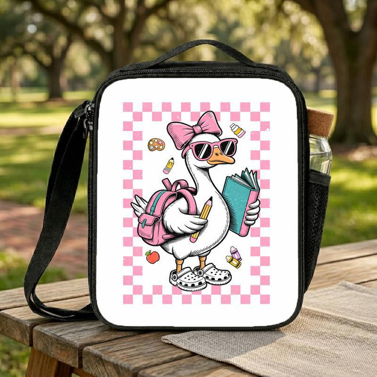 Trendy Goose Student Lunch Bag - Funny Back To School Kids Lunch Box Bag
