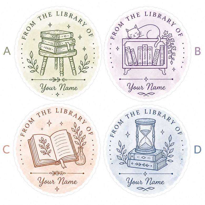 From The Library Of Sticker - Minimalism Book Lover Decal