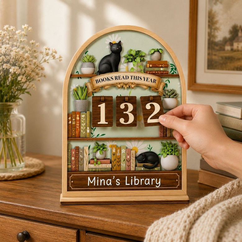 Black Cat Book Read Tracker - Gothic Reader Shelf Gift