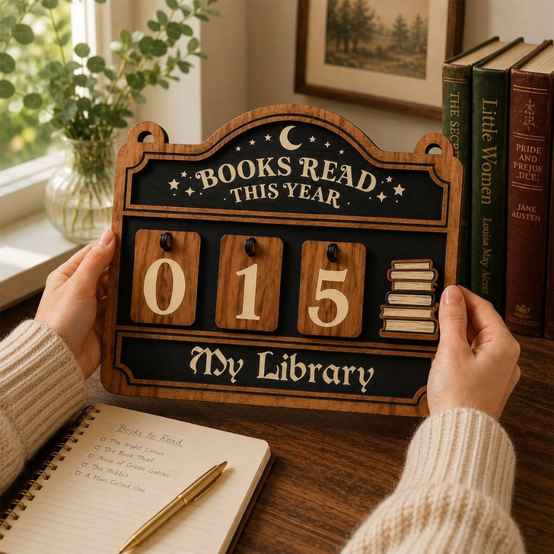 Books Read This Year Counter - Librarian Reader Gift Decor