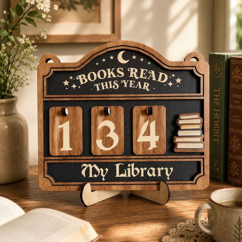 Books Read This Year Counter - Librarian Reader Gift Decor