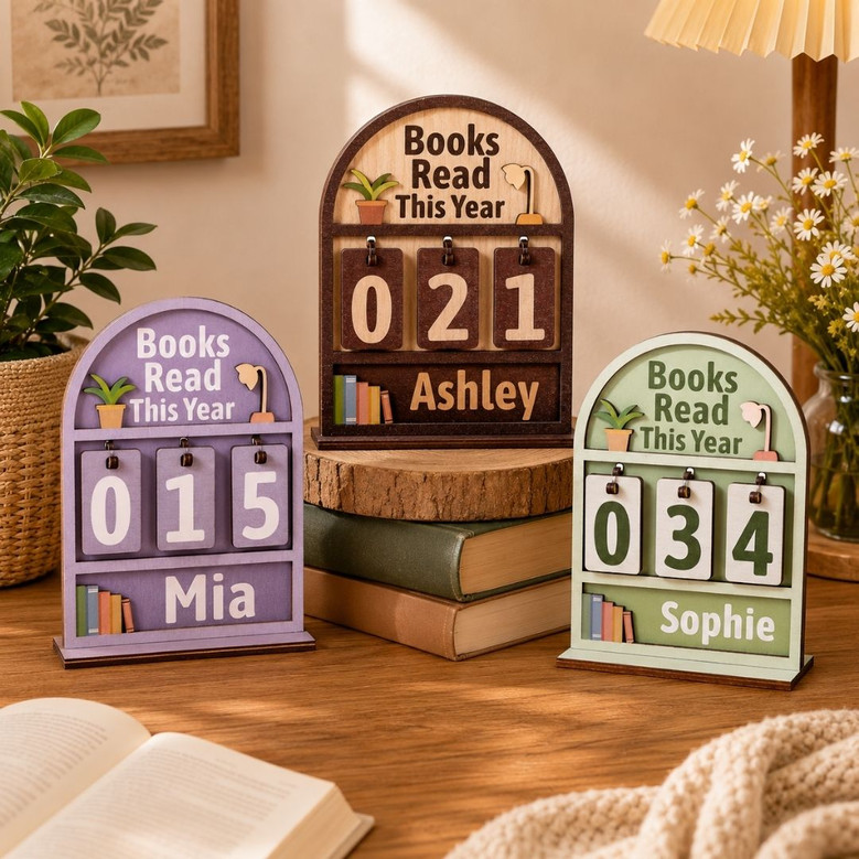 Custom Book Read Tracker - Mini Bookshelf Reader Gift