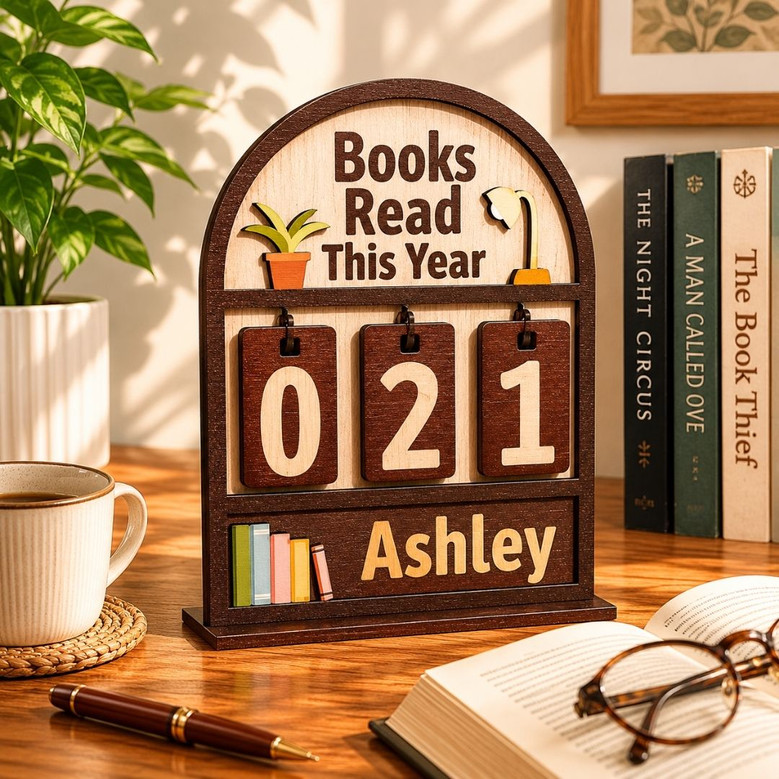 Custom Book Read Tracker - Mini Bookshelf Reader Gift