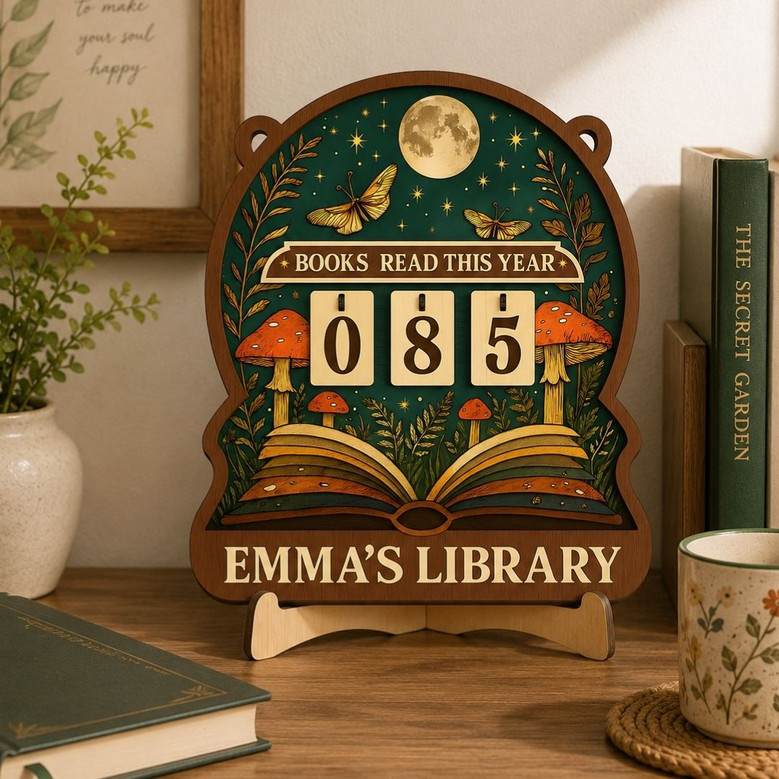Custom Book Read Tracker - Personalized Bookshelf Decor