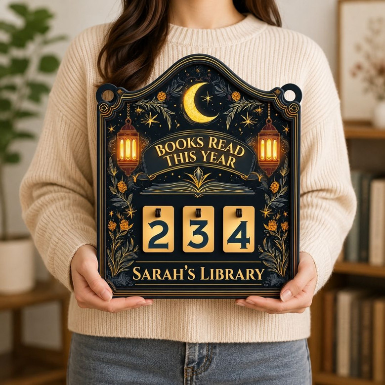 Custom Books Read Tracker - Wooden Library Shelf Accent