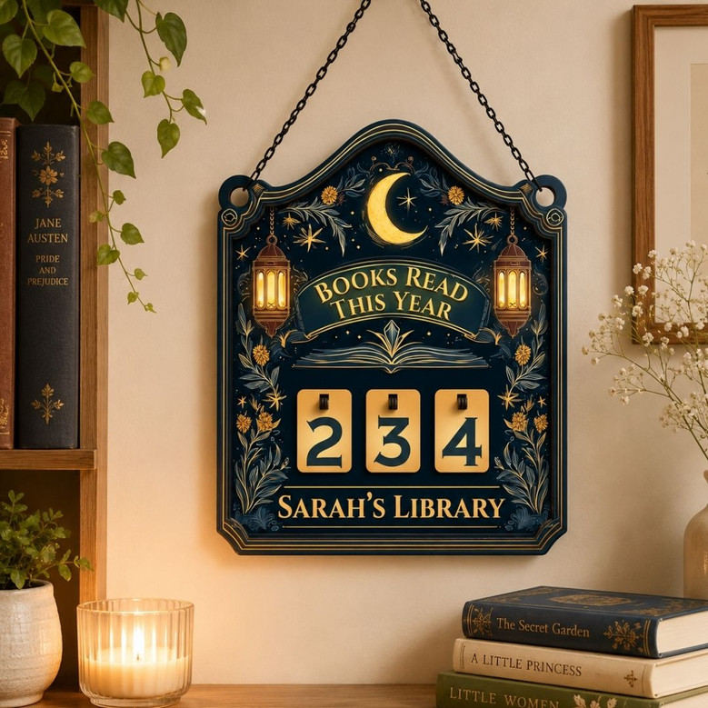 Custom Books Read Tracker - Wooden Library Shelf Accent