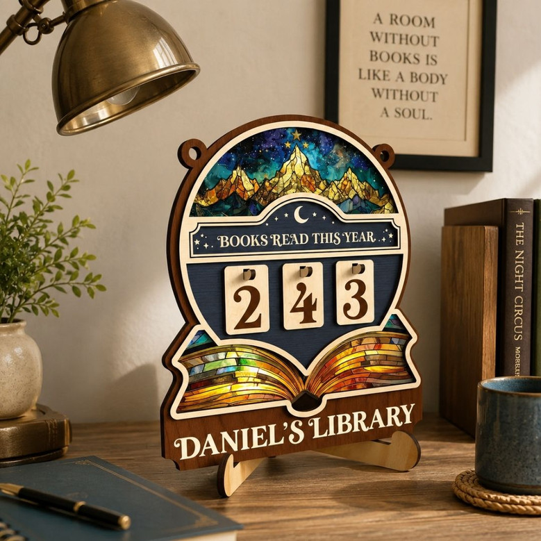 Personalized Book Read Tracker - Book Club Reader Decor