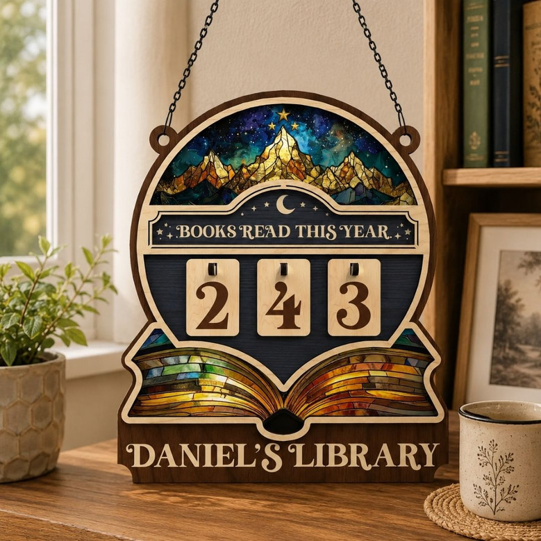 Personalized Book Read Tracker - Book Club Reader Decor