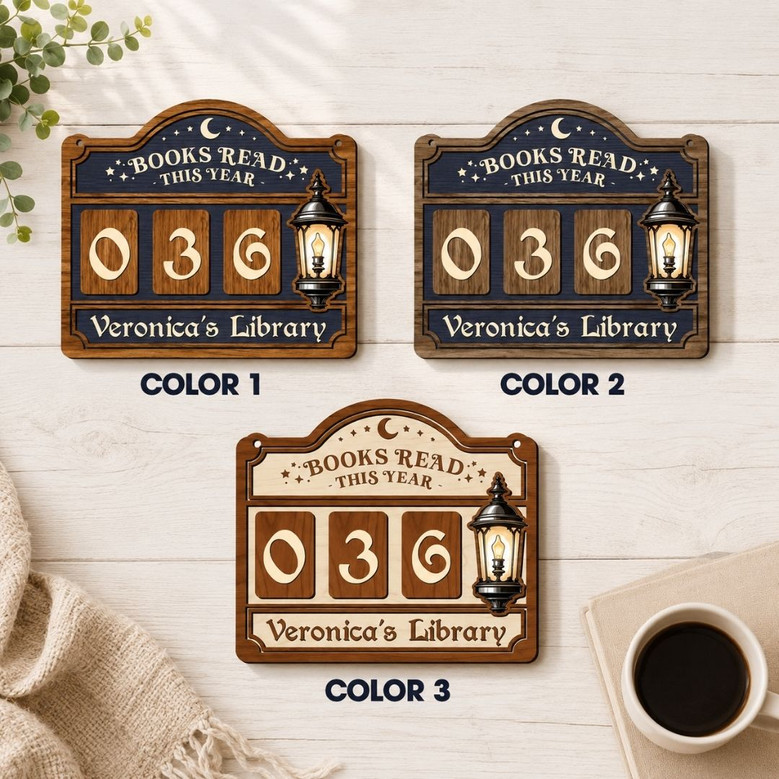 Personalized Book Read Tracker - Bookshelf Decor for Readers