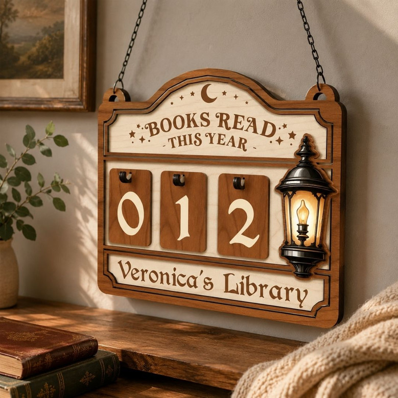 Personalized Book Read Tracker - Bookshelf Decor for Readers
