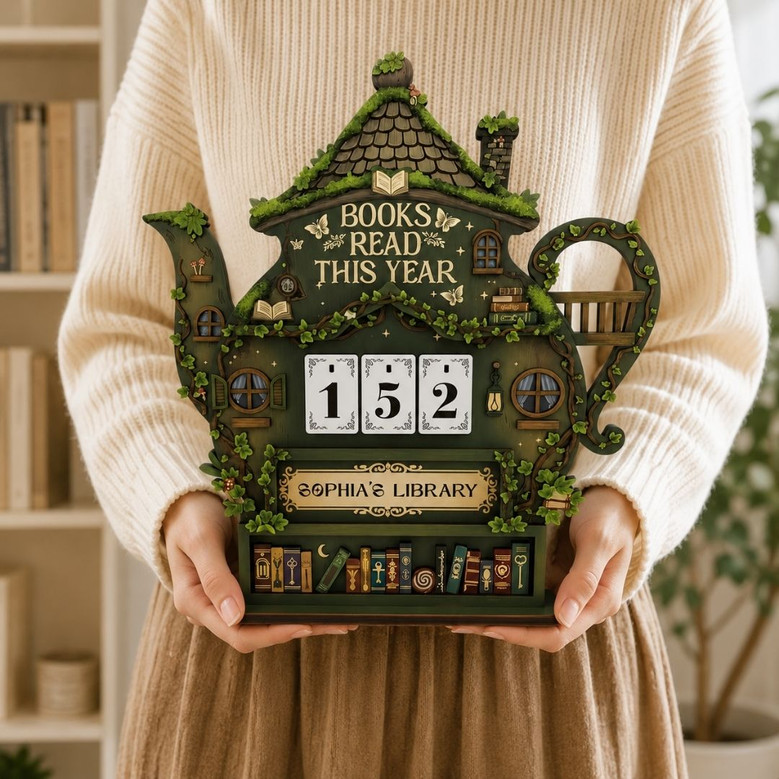 Personalized Books Read This Year Tracker - Custom Shelf Sign