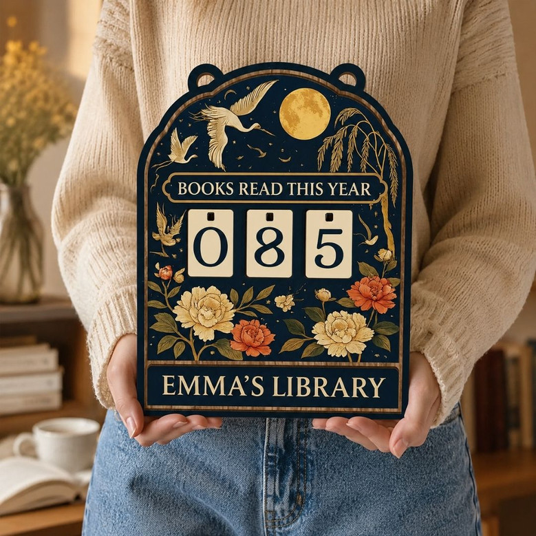 Personalized Wooden Book Read Tracker - Custom Library Gift