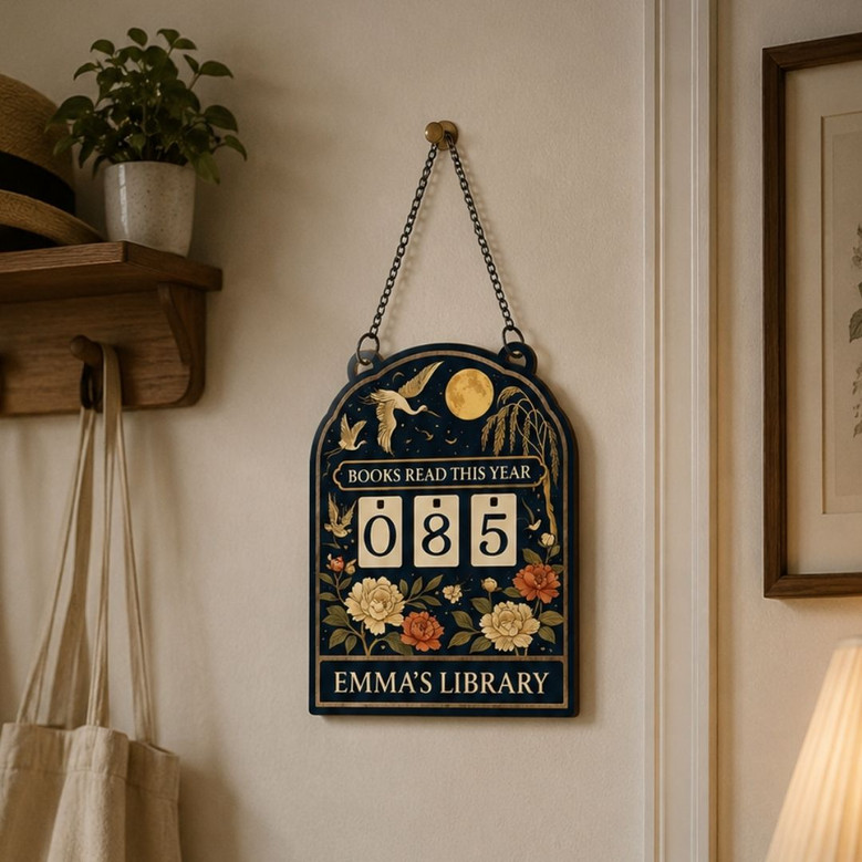 Personalized Wooden Book Read Tracker - Custom Library Gift