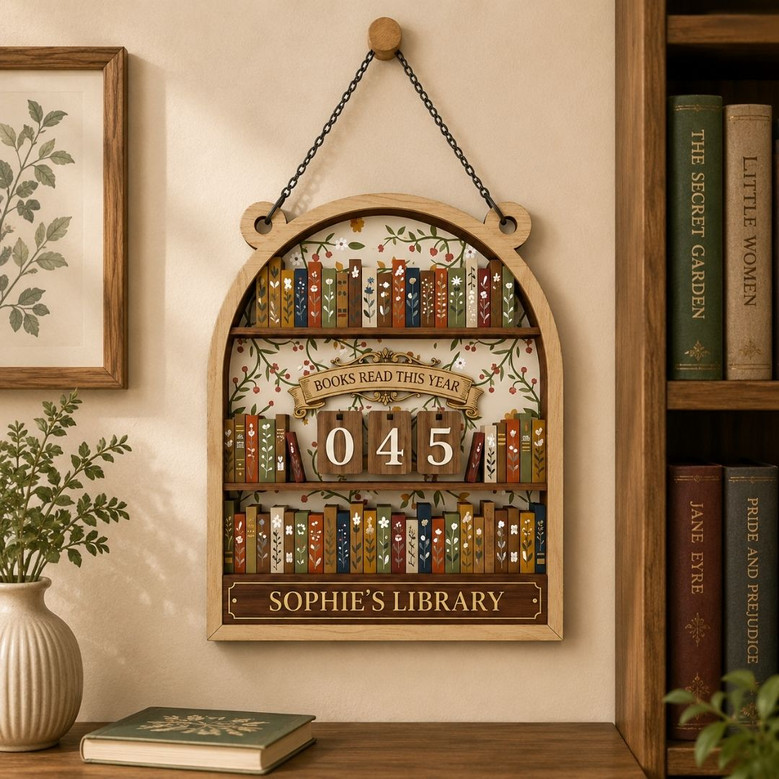 Vintage Book Read Tracker - Personalized Library Gift for Readers
