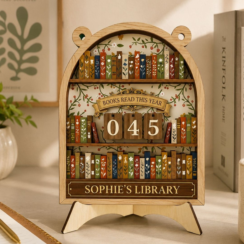 Vintage Book Read Tracker - Personalized Library Gift for Readers