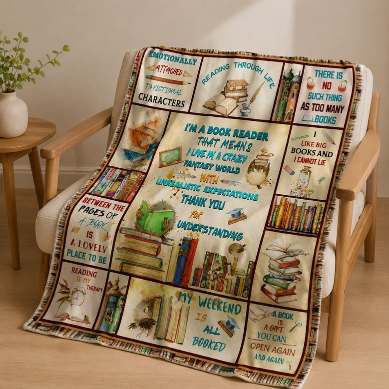 Book Lover Blanket - Literary Gift for Readers & Bookworms Book Lover Blanket - Literary Gift for Readers & Bookworms