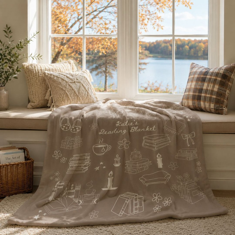 Personalized Reading Blanket - Custom Name Gift for Readers
