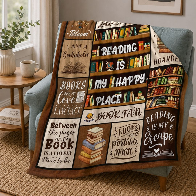 Reading Blanket for Book Lovers - Cozy Reader Gift
