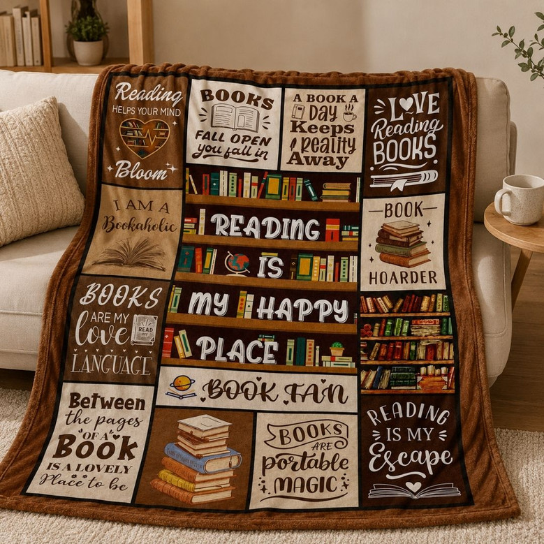 Reading Blanket for Book Lovers - Cozy Reader Gift
