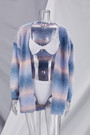 Long Sleeve Multicolor Batch Printing Autumn New Stylish Stretch Loose Knitting Cardigan