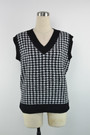 New Two Colors Houndstooth Knitted Stretch V-Neck Stylish Vest