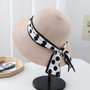 One Pc Summer Fashion 8 Colors Polka Dot Ribbon Decor Beach Elegant Sun Protection Outdoor Straw Hat 56-58Cm