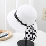One Pc Summer Fashion 8 Colors Polka Dot Ribbon Decor Beach Elegant Sun Protection Outdoor Straw Hat 56-58Cm