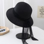 One Pc Summer New 5 Colors Lace Decor Beach All-Matched Vacation Style Shaded Outdoor Straw Hat 56-58Cm