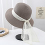 One Pc Summer New 5 Colors Lace Decor Beach All-Matched Vacation Style Shaded Outdoor Straw Hat 56-58Cm