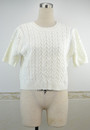 Solid Color Stretch Knitted Back Knotbow Hollow Stylish Tops