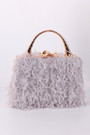 Stylish New Four Colors Flower Metal Rhinestone Lock Buckle Feather Clutch Bag 20Cm(L)* 5.5Cm(W)* 23Cm(H)