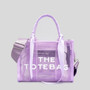 Stylish New Four Colors Letter Printing High-Capacity See-Through Pvc Zip-Up Adjustable Shoulder Tote Bag 23Cm(L)* 11Cm(W)* 17Cm(H)