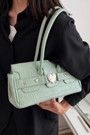 Stylish New Four Colors Stone Pattern Metal Heart Decor Magnetic Button Shoulder Bag 28Cm(L)* 9.5Cm(W)* 13.5Cm(H)