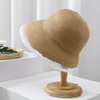 Summer New 3 Colors Lace Trim Raffia Foldable Elegant Sun Protection Casual Outdoor Beach Straw Hat 56-58Cm