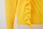 Winter New Solid Color Knitted Stretch Ruffle Stylish Trend Sweater
