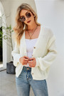 Winter New Solid Color Knitted Stretch V-Neck Single-Breasted Stylish Sweater