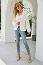 Winter New Solid Color Knitted Stretch V-Neck Single-Breasted Stylish Sweater