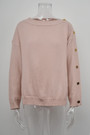 Winter New Solid Color Stretch Knitted Buttons Decor Sleeve Stylish Casual Sweater