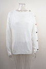 Winter New Solid Color Stretch Knitted Buttons Decor Sleeve Stylish Casual Sweater