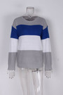 Winter New Two Colors Knitted Stretch Stylish Striped Sweater