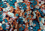 2Xl-5Xl Plus Size Early Autumn New Inelastic Multicolor Batch Printing Casual Midi Dress